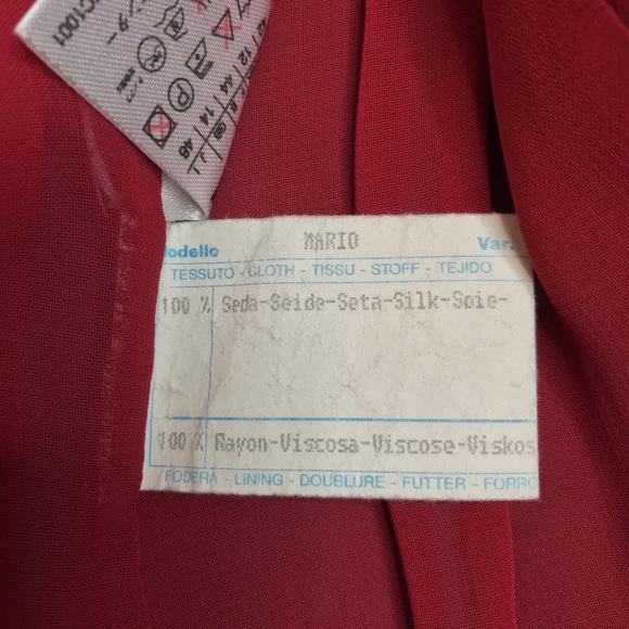 {Max Mara} Vintage Shangtung Red Silk Blazer - Picture 6 of 8